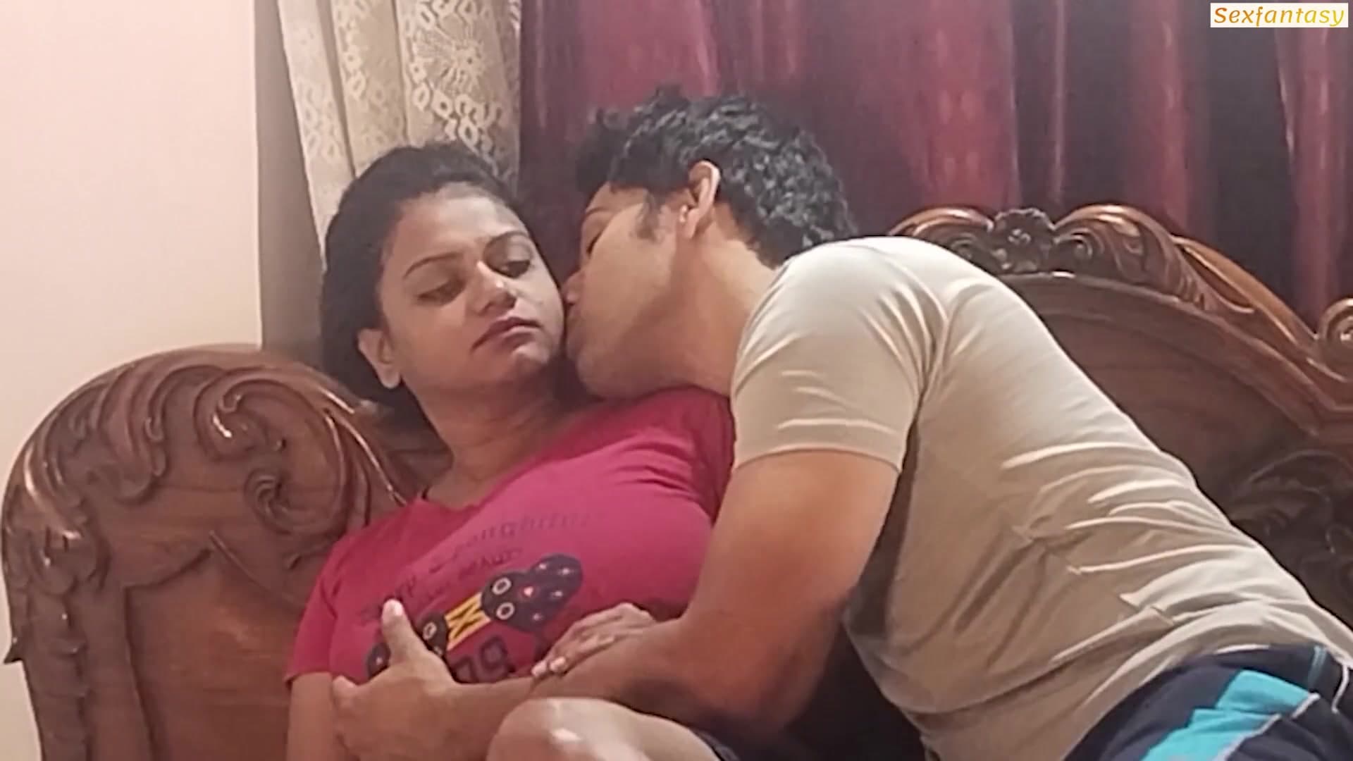 Horny wife with huge tits gets pounded hard by her husband's friend screenshot 5