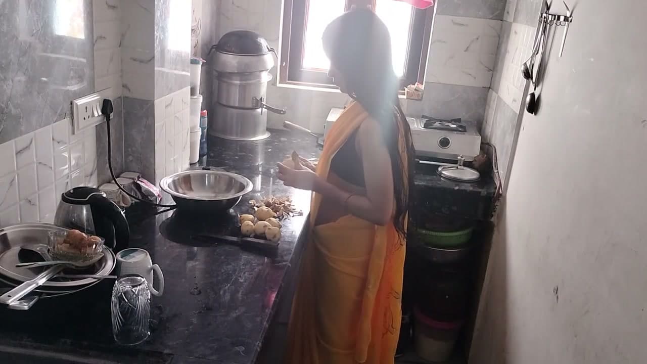 Indian Couple Fucking Hard in Kitchen While Desi Wife Prepares Meal