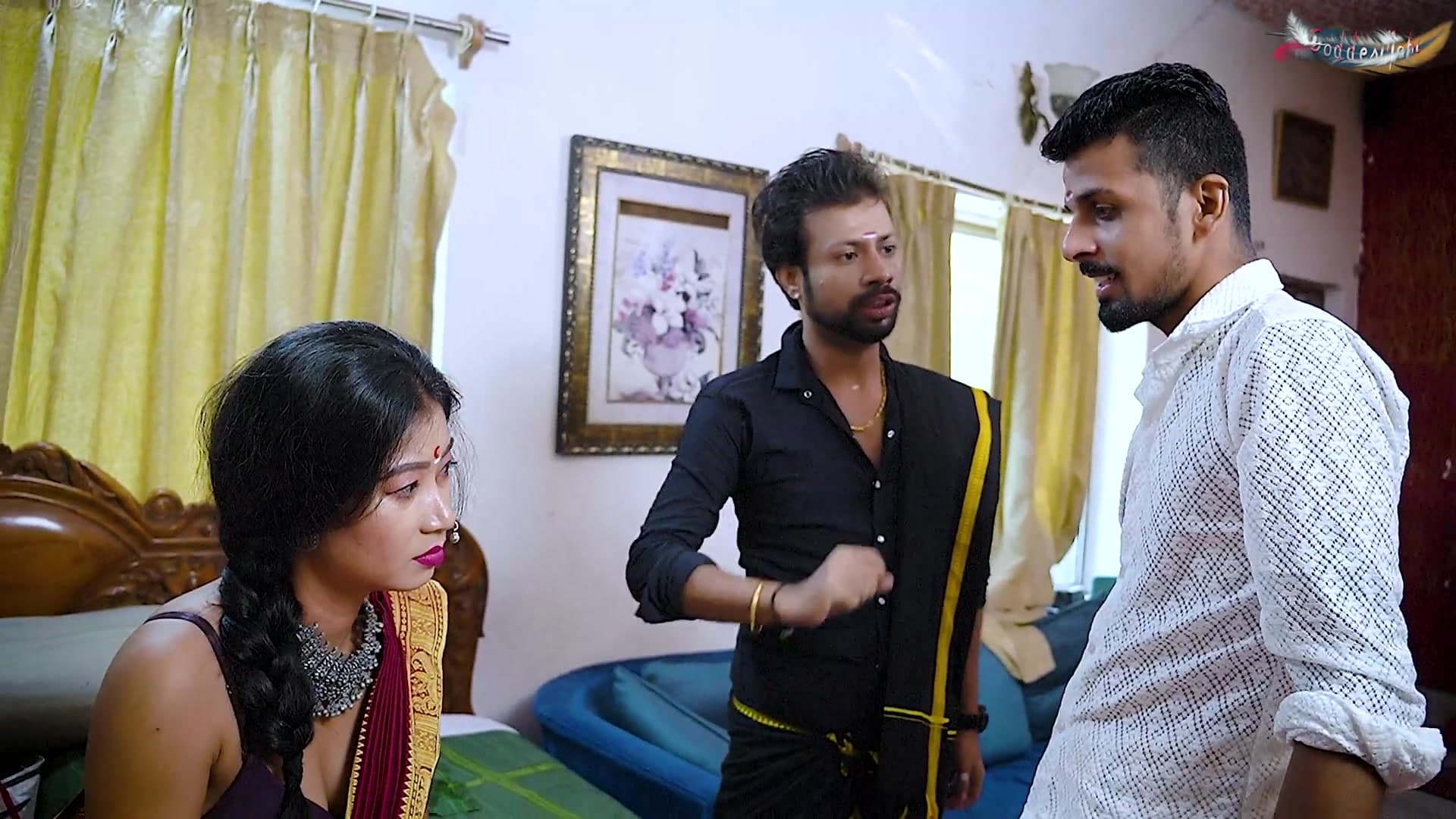 Desi Girlfriend Gets Fucked Hard by Two Stepbrothers in Rough Threesome screenshot 2