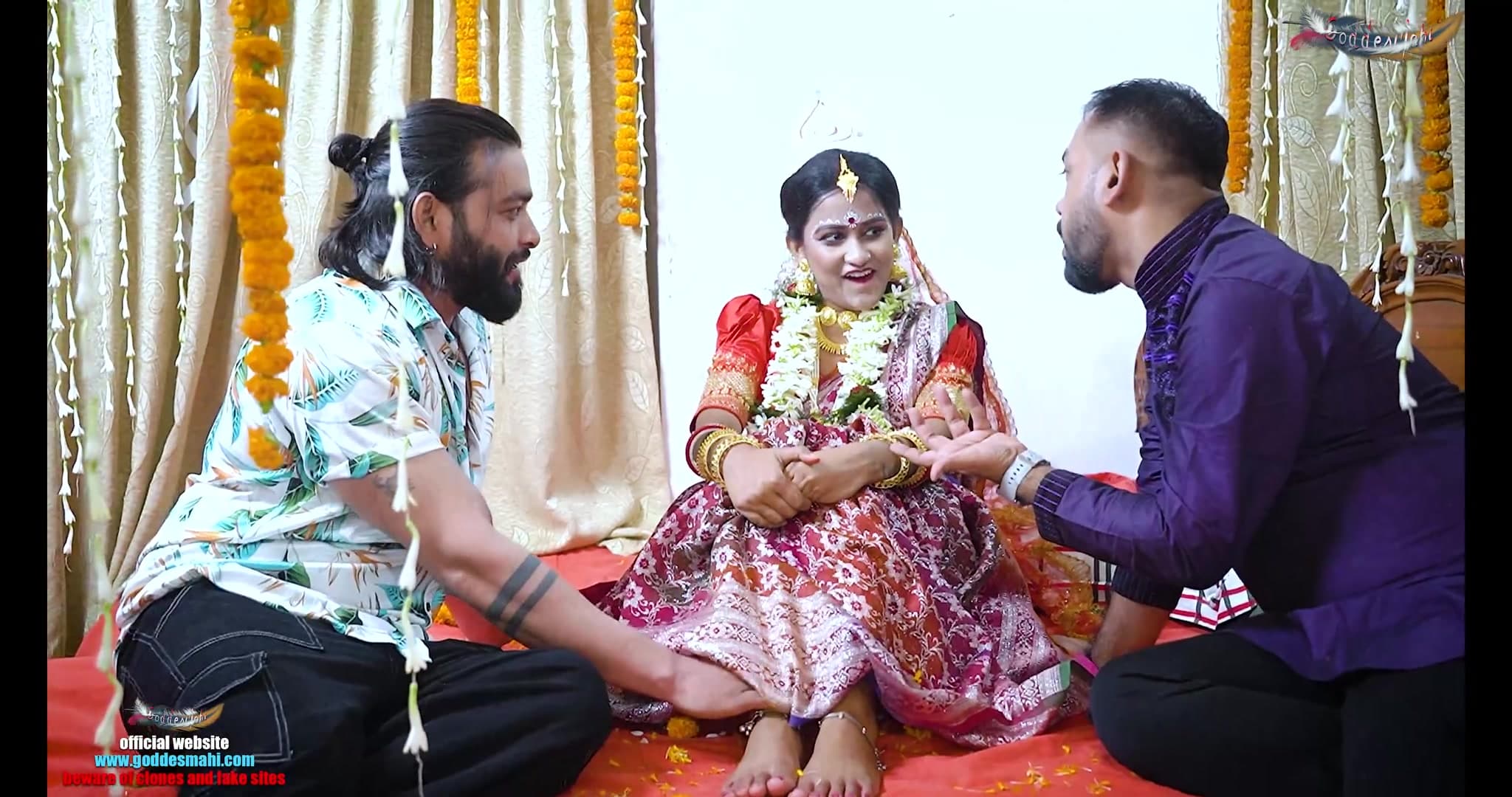 Desi Newly Married Wife Gets Fucked Hard by Husband's Friends While Home Alone