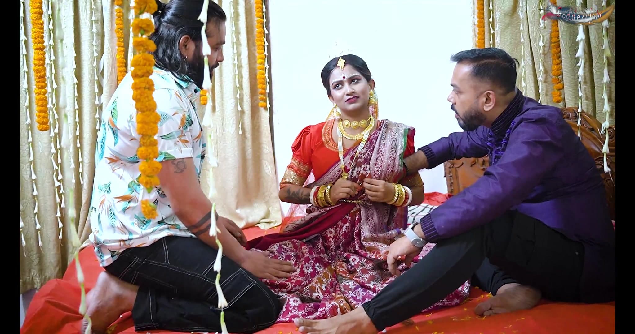 Desi Newly Married Wife Gets Fucked Hard by Husband's Friends While Home Alone screenshot 2