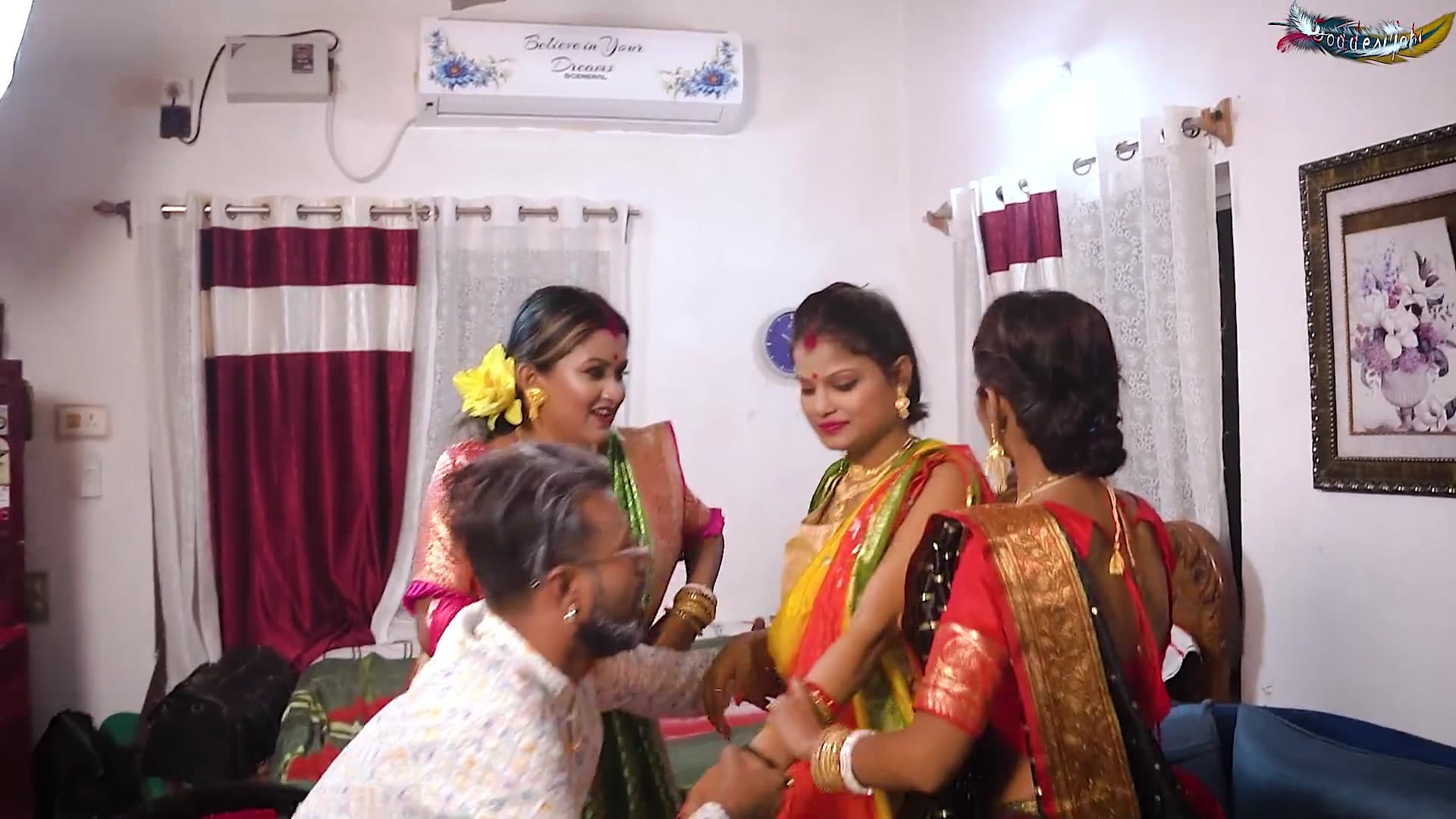 A horny old guy celebrated his wedding night with his three new brides and caused a scandal screenshot 4