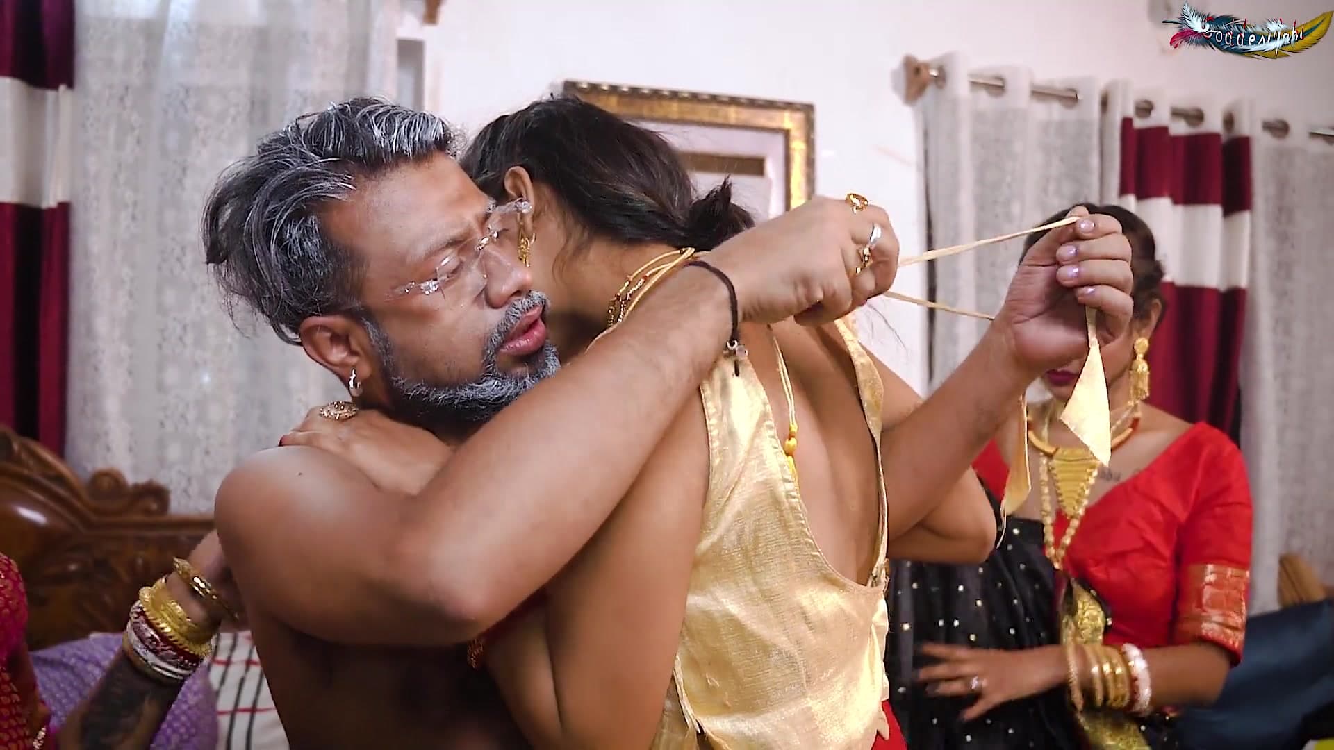 A horny old guy celebrated his wedding night with his three new brides and caused a scandal screenshot 6