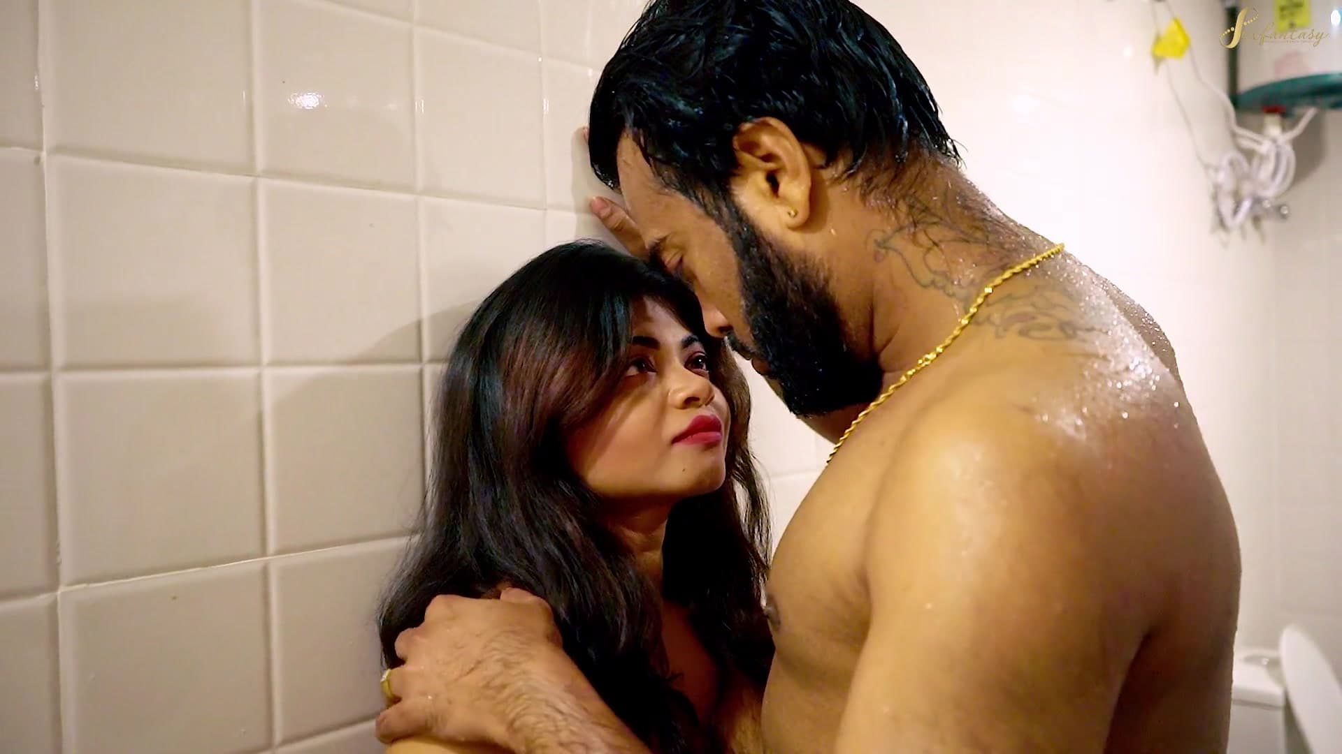 A Horny Nude Girl Fucked Hard in the Bathroom