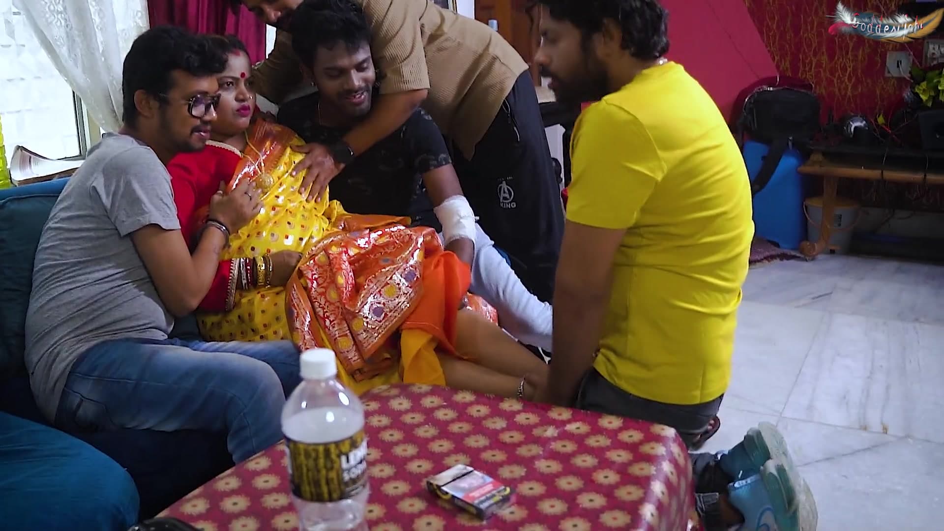 Mallu Bhabhi Gets Gangbanged by Four Local Boys in Various Sex Positions While Home Alone