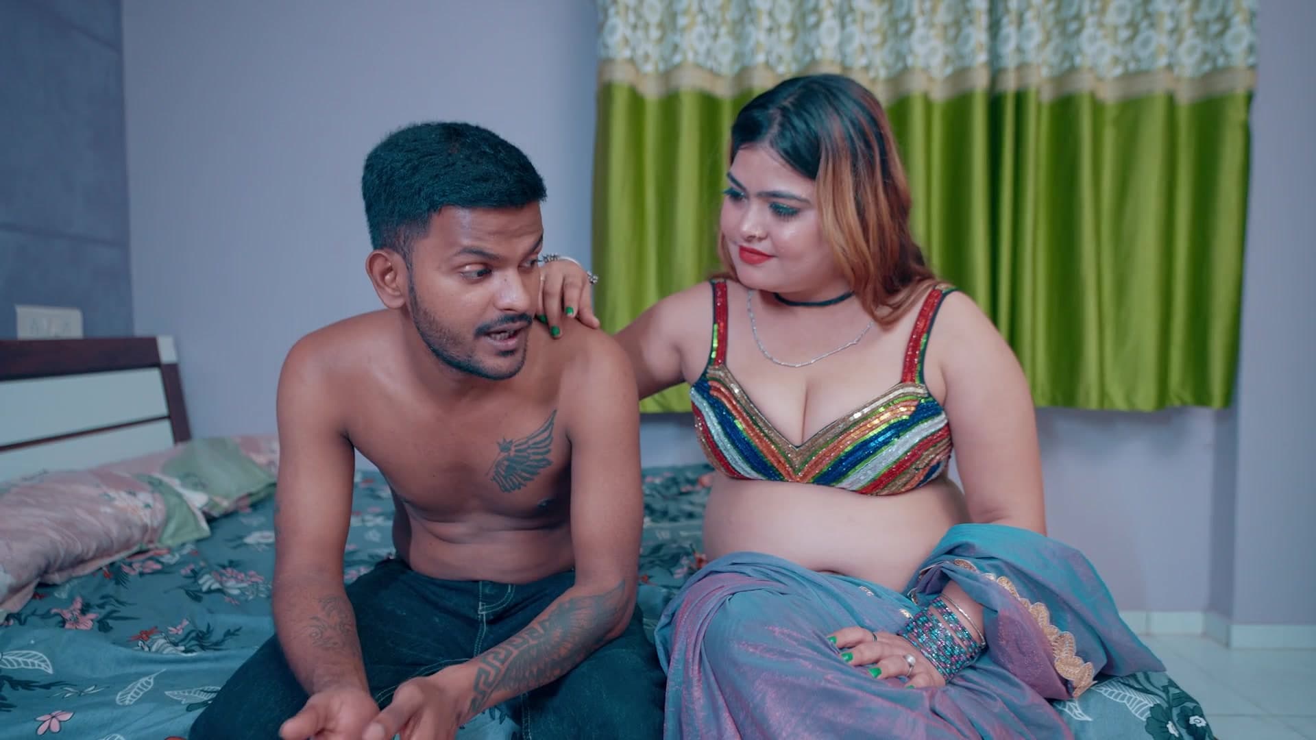 Desi Bhabhi Tempts Her Devar in a Private Room Flashing Her Milky White Tits screenshot 1