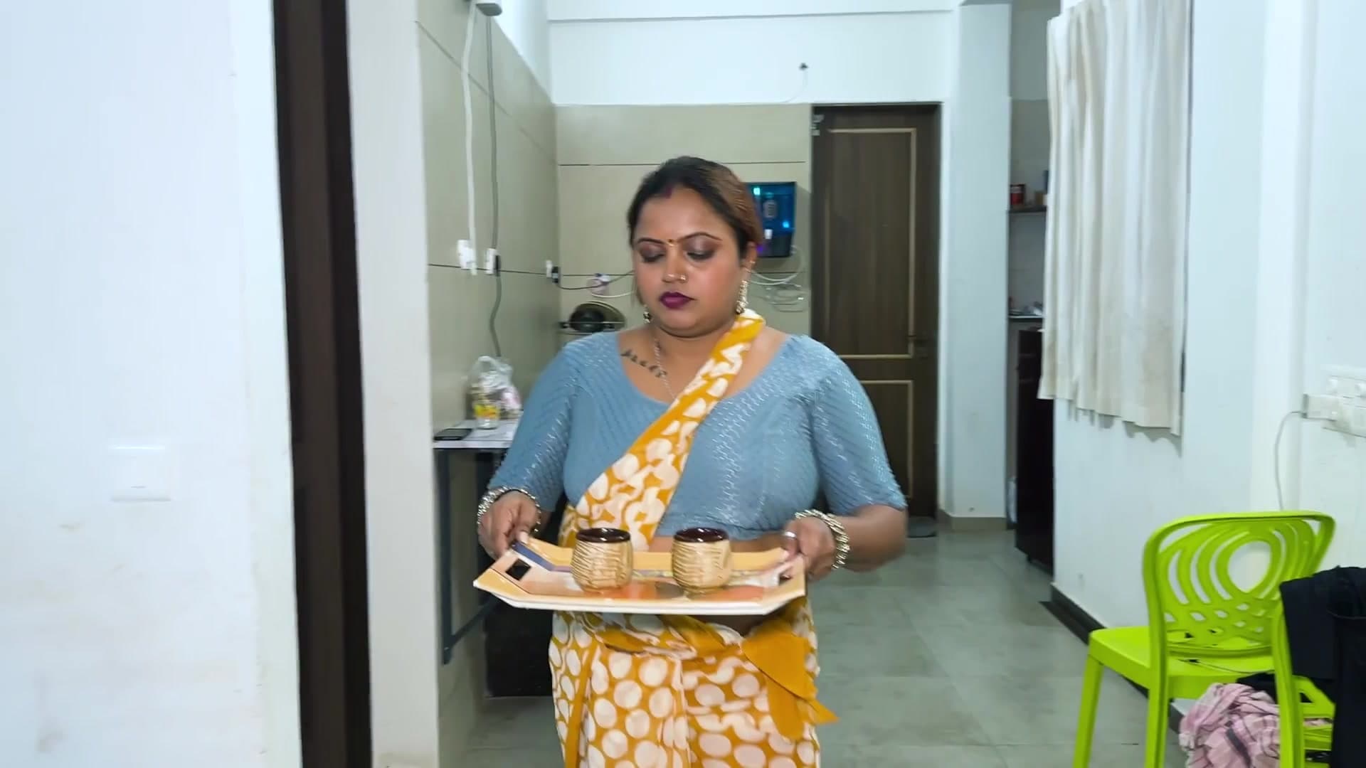 Owner and His Buddy Tag-Team Maid in Hot Threesome Fuck screenshot 2