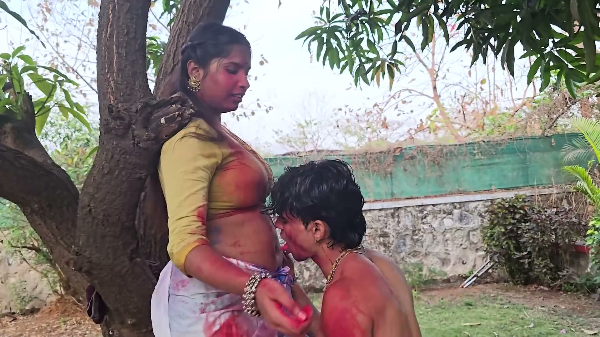 Horny Indian Desi Couple Holi Special Fucking screenshot 2