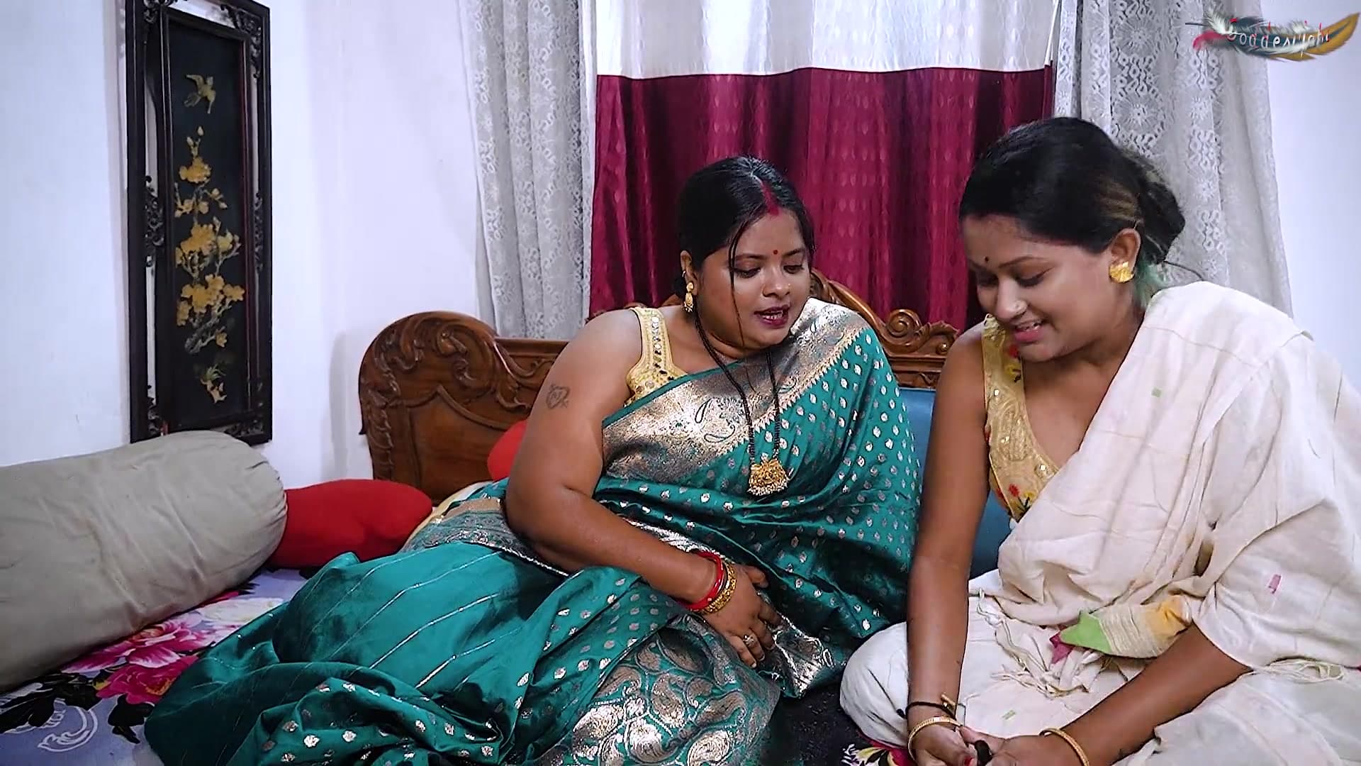 Desi Widow Bhabhi and Newly Married Wife Hardcore Threesome with Sasurji Alone at Home screenshot 2